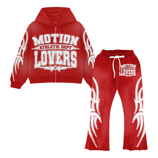 Red distressed motionlovers set