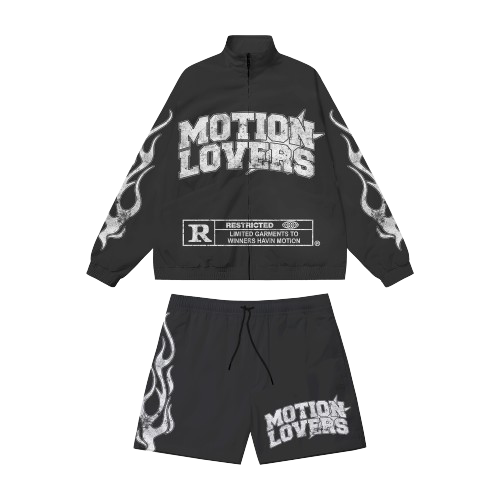 Motionlovers Black Windbreaker set